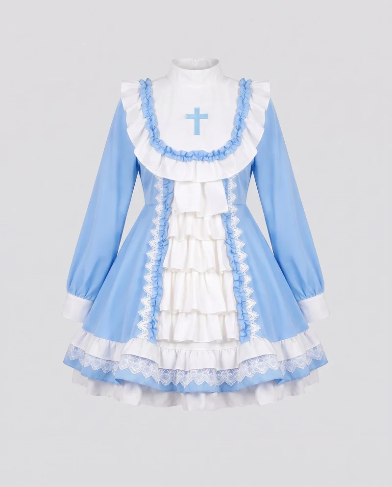 Damen Mittelalterliches Kleid mit Spitzenakzenten und Rüschendetails Nord Taschen