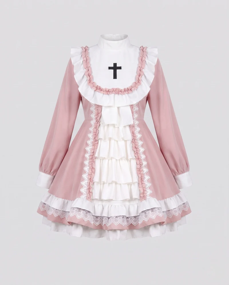 Damen Mittelalterliches Kleid mit Spitzenakzenten und Rüschendetails Nord Taschen