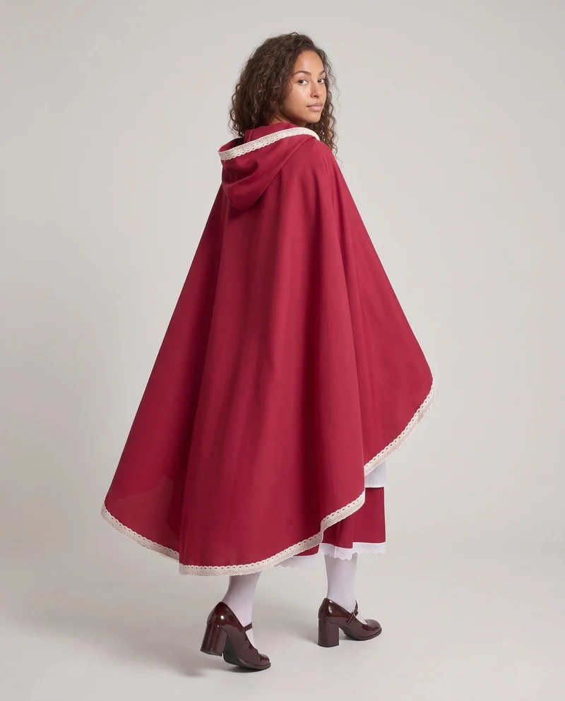 Damen Märchenhaftes Rotkäppchen Kostüm mit Kapuze und elegantem Tüllrock Nord Taschen