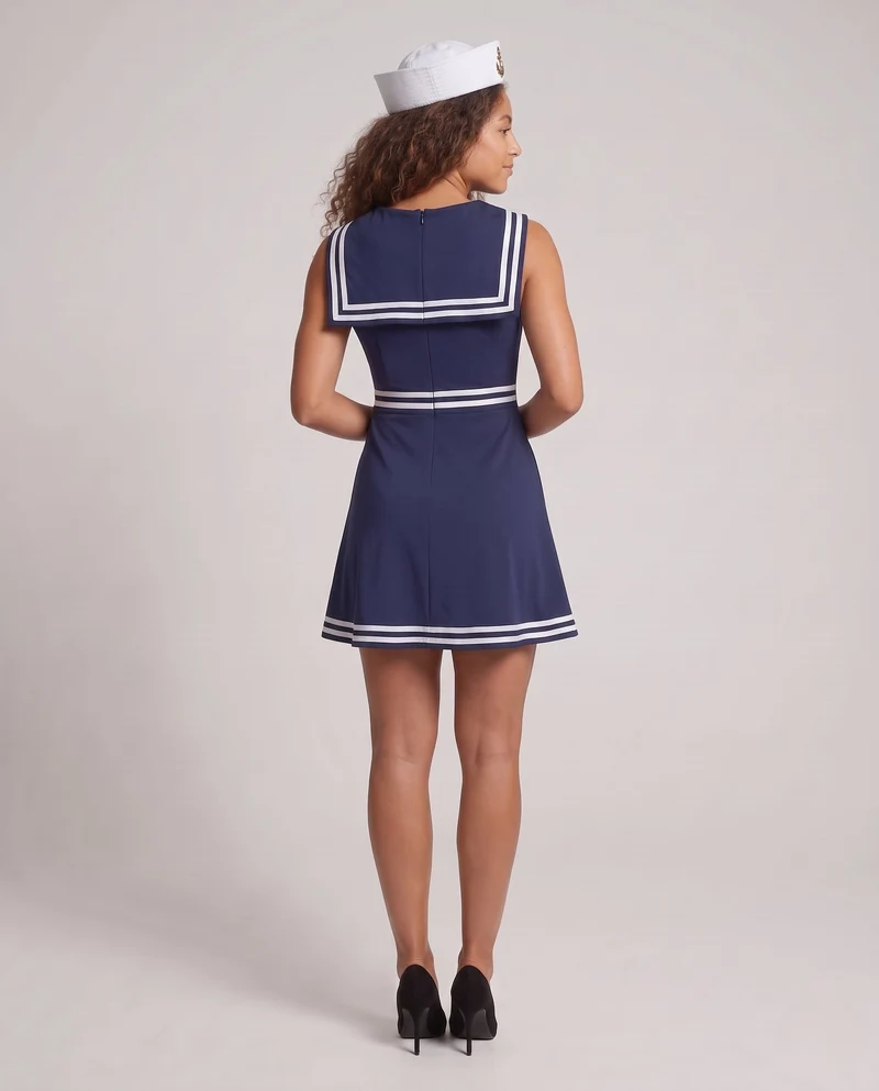 Damen Matrosenkleid mit Schulterkragen und maritimen Akzenten Nord Taschen
