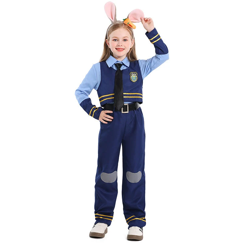 Mädchen Polizeikostüm mit Hasenohren und eleganten Details Nord Taschen