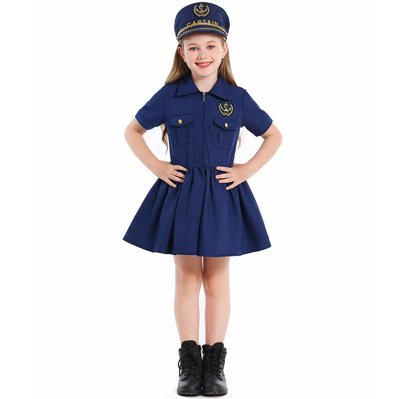 Mädchen Polizeikostüm mit Kleid und Mütze Nord Taschen