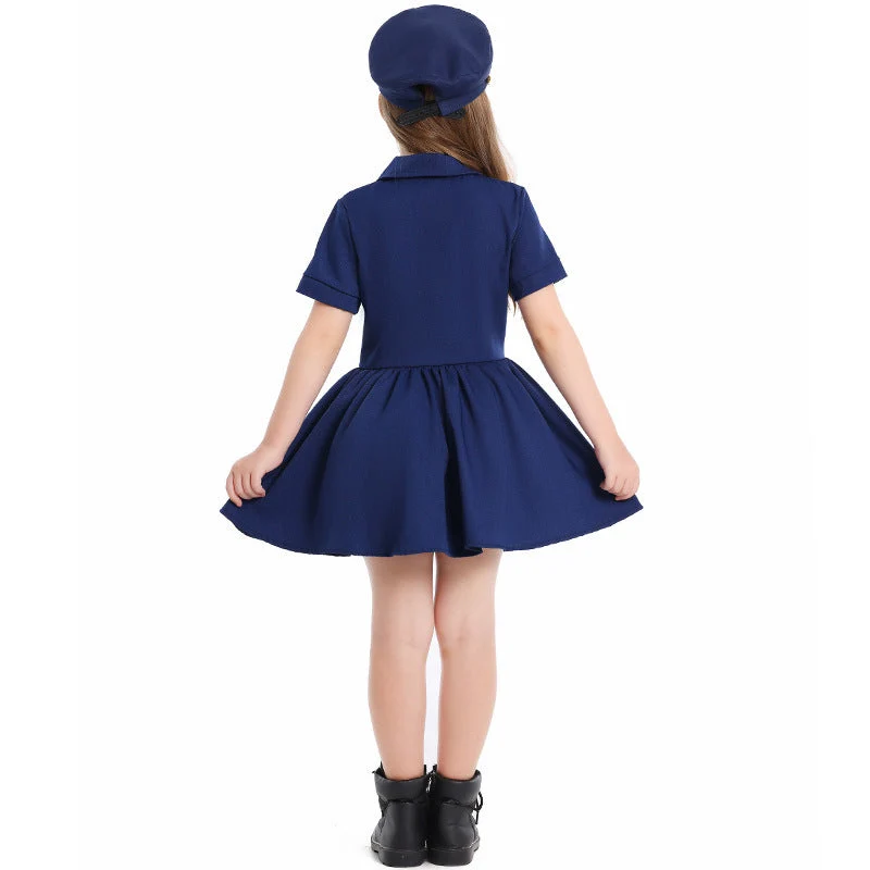 Mädchen Polizeikostüm mit Kleid und Mütze Nord Taschen