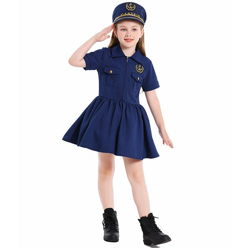 Mädchen Polizeikostüm mit Kleid und Mütze Nord Taschen