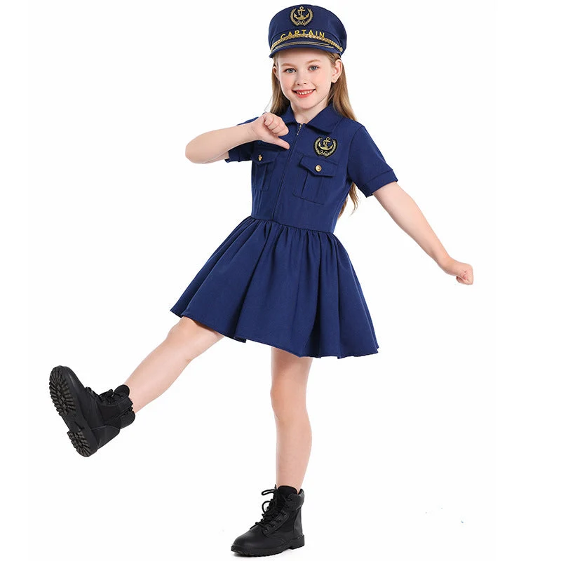 Mädchen Polizeikostüm mit Kleid und Mütze Nord Taschen