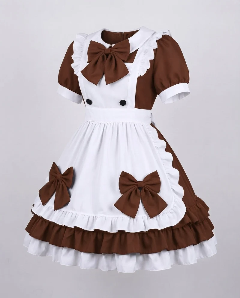 Damen verspieltes Kostümkleid mit Rüschen und Schleifen Nord Taschen