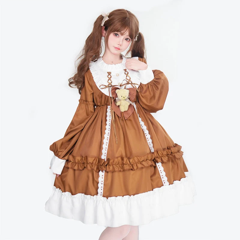 Damen Verspieltes Kostümkleid mit Rüschen und Teddybär-Motiv Nord Taschen