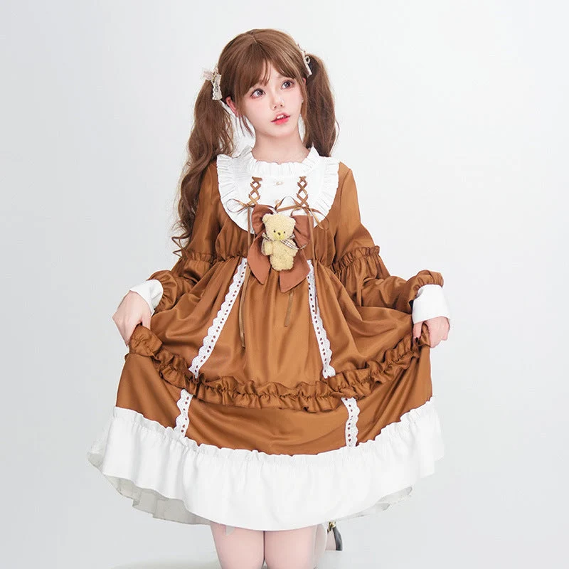 Damen Verspieltes Kostümkleid mit Rüschen und Teddybär-Motiv Nord Taschen