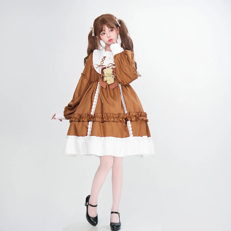Damen Verspieltes Kostümkleid mit Rüschen und Teddybär-Motiv Nord Taschen