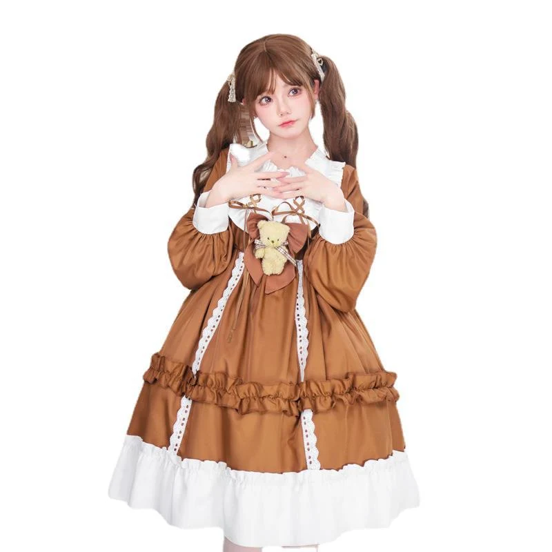 Damen Verspieltes Kostümkleid mit Rüschen und Teddybär-Motiv Nord Taschen