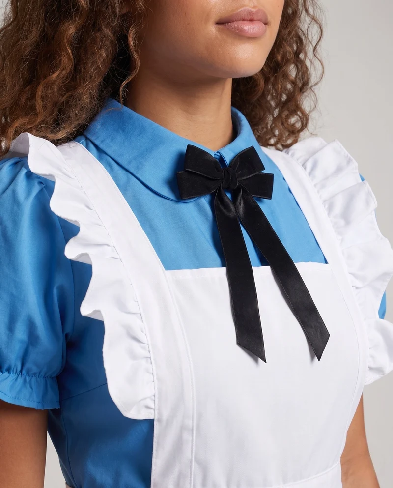 Damen verspieltes Kostümkleid mit Rüschendetails und Schürze Nord Taschen
