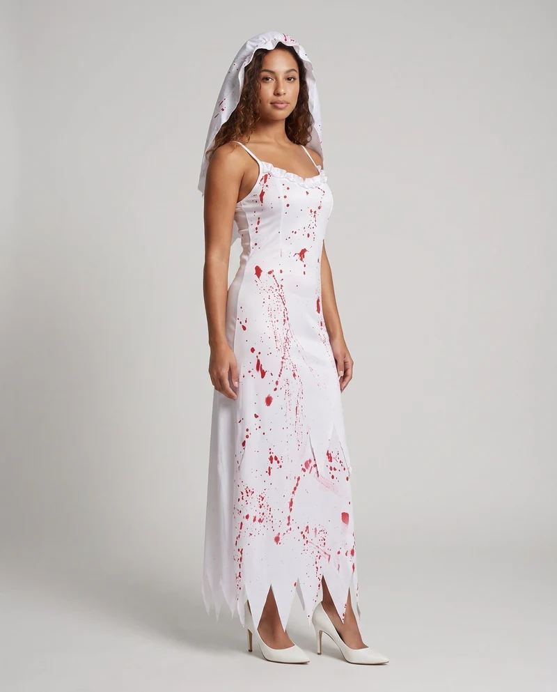 Damen Gruselige Hochzeitskleid mit blutigen Akzenten Nord Taschen