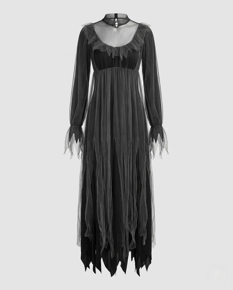Damen Gruseliges Geisterkleid mit transparenten Details Nord Taschen