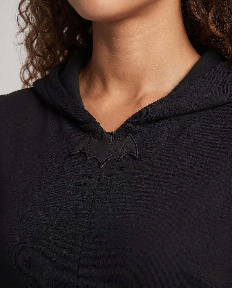 Damen Gruseliges Hexen-Kleid mit Kapuze und schwingenden Ärmeln Nord Taschen