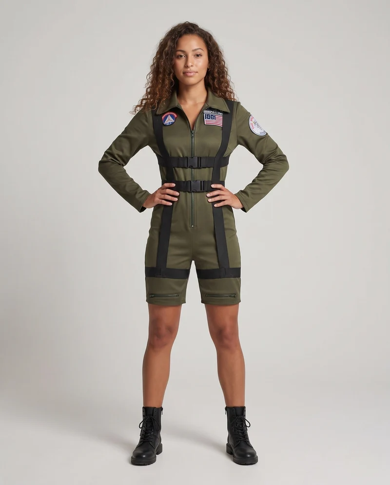Damen Fliegeroverall mit praktischen Taschen und verstellbaren Trägern Nord Taschen