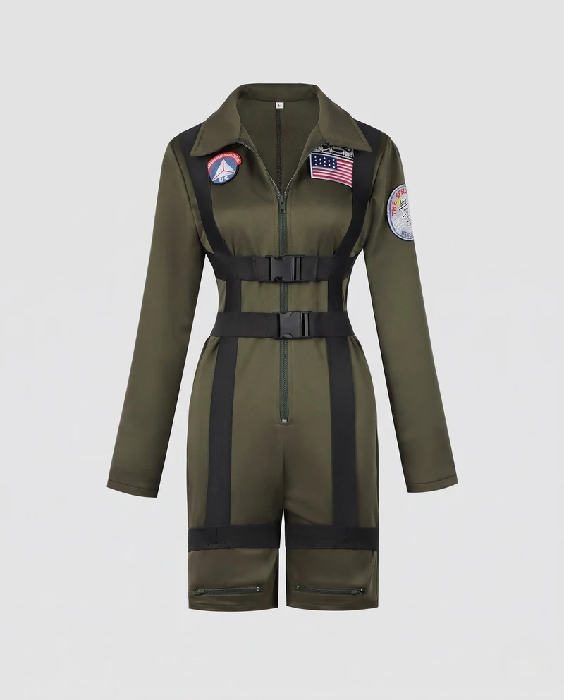 Damen Fliegeroverall mit praktischen Taschen und verstellbaren Trägern Nord Taschen