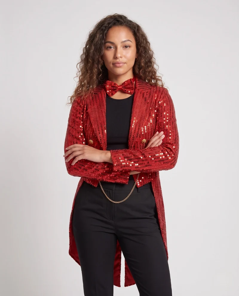 Damen glamouröser Seidenmantel mit auffälligem Pailletten-Design Nord Taschen