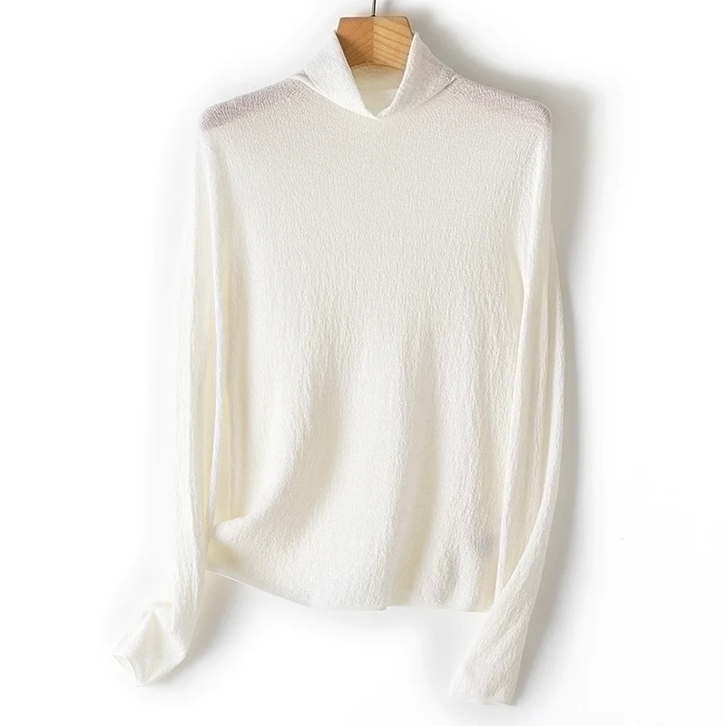 Damen Strukturstrick-Rollkragenpullover mit leichtem Crinkle-Effekt Nord Taschen
