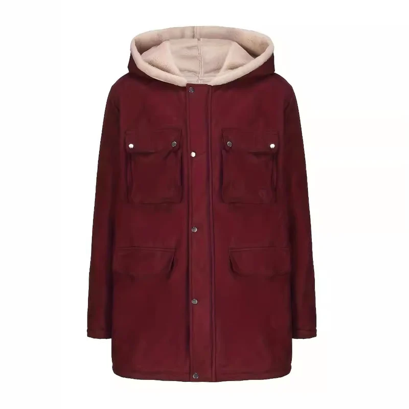 Damen Parka mit Teddyfutter, Kapuze und aufgesetzten Taschen Nord Taschen