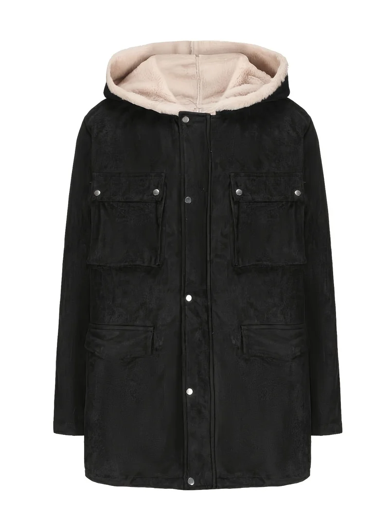 Damen Parka mit Teddyfutter, Kapuze und aufgesetzten Taschen Nord Taschen