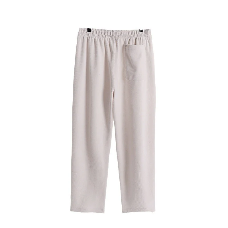 Damen Weite Cordhose mit elastischem Bund, Eingrifftaschen und geradem Bein Nord Taschen