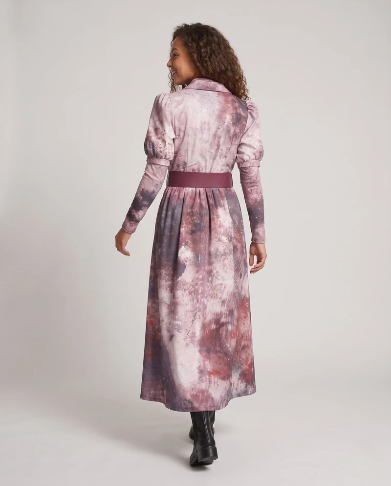 Damen Mystisches langes Kleid mit einzigartigem Print Nord Taschen