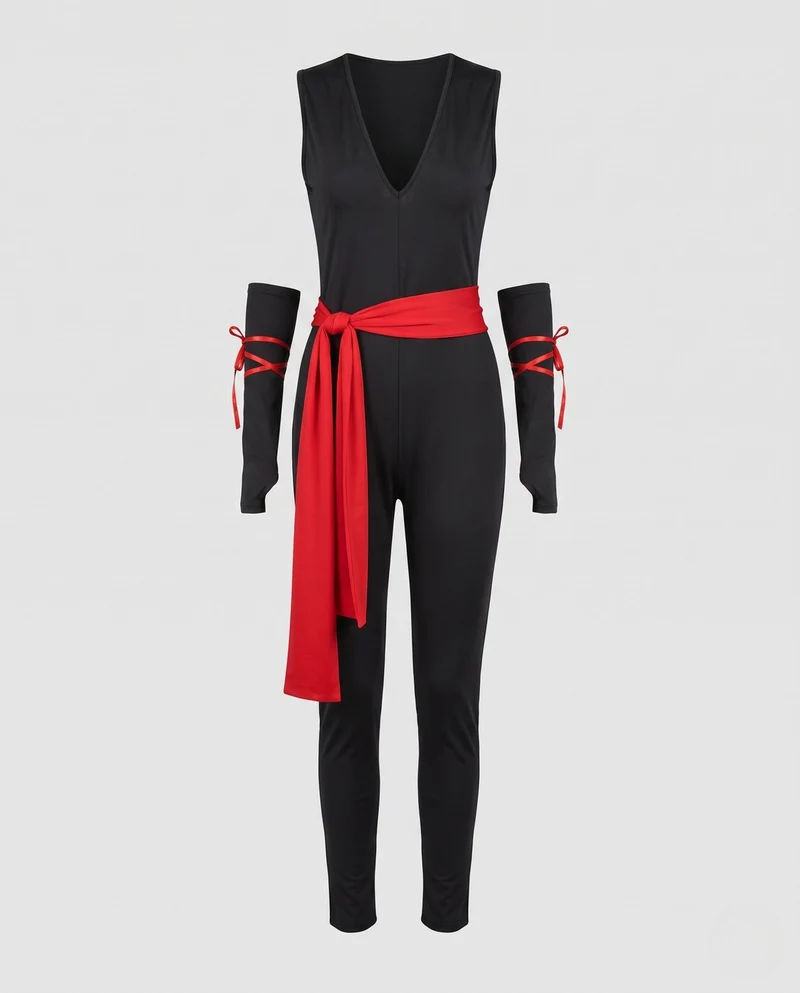 Damen Ninja-Kostüm mit stilistischen Accessoires Nord Taschen