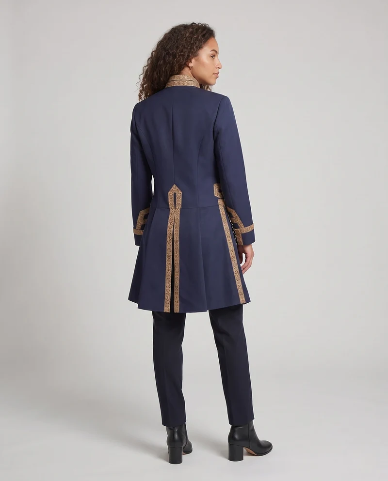 Damen historischer Militärmantel mit luxuriösen Verzierungen und elegantem Schnitt Nord Taschen