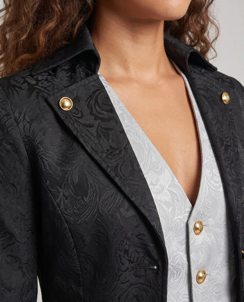 Damen historisches Kostümjacke mit kunstvollen Verzierungen und elegantem Kragen Nord Taschen