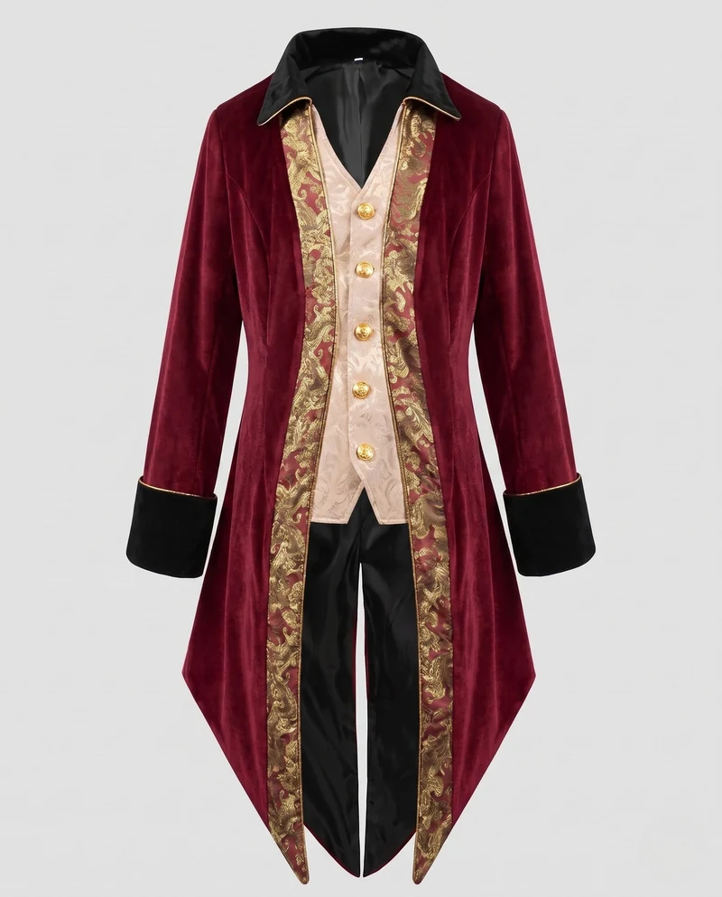 Damen historisches Kostümjacke mit kunstvollen Verzierungen und elegantem Kragen Nord Taschen