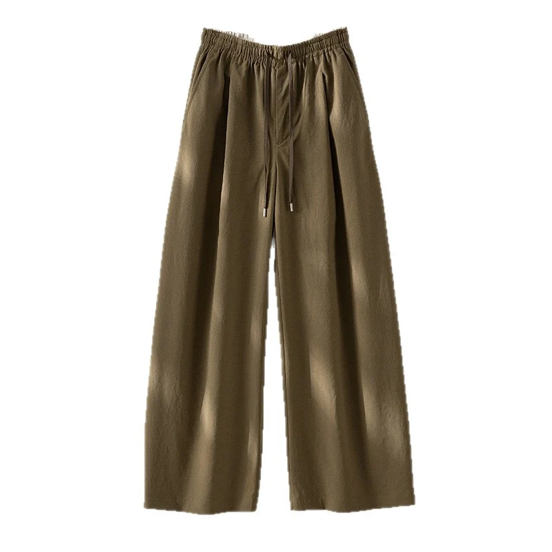 Damen Palazzo-Hose mit hohem Elastikbund, Tunnelzug und fließender Weite Nord Taschen