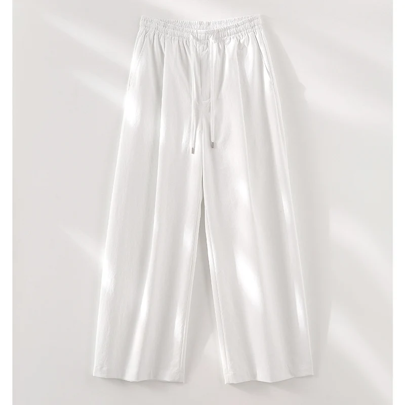 Damen Palazzo-Hose mit hohem Elastikbund, Tunnelzug und fließender Weite Nord Taschen