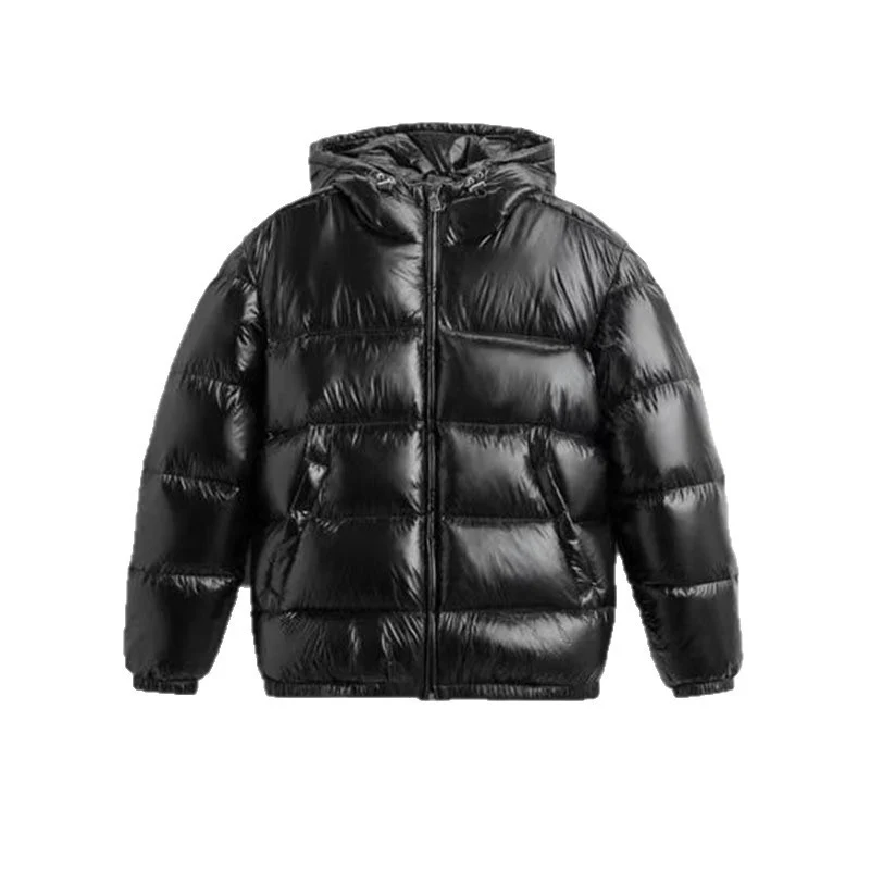 Damen Oversized Steppjacke mit Kapuze und Hochglanzfinish Nord Taschen
