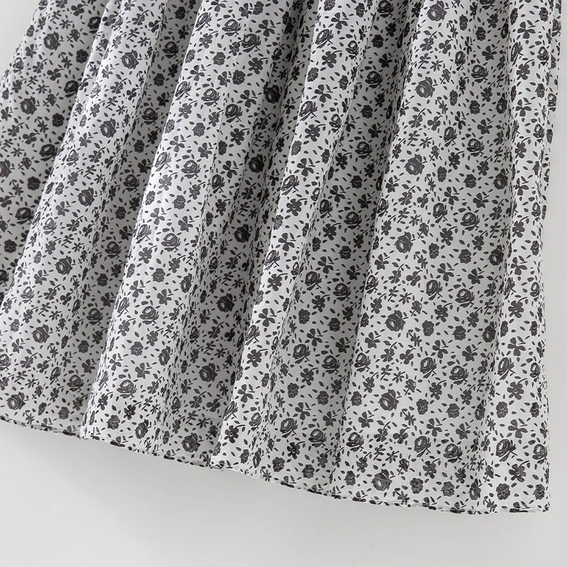 Damen Midirock mit gerafftem Bund und kleinem Blumenprint Nord Taschen