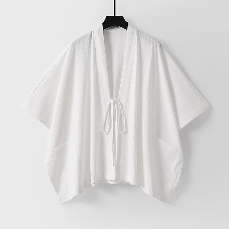 Damen Oversize Kimono-Cardigan mit Bindeband und aufgesetzten Taschen Nord Taschen