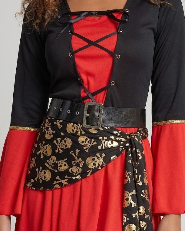 Damen Piratenkostüm mit verziertem Gürtel und eleganten Ärmeln Nord Taschen