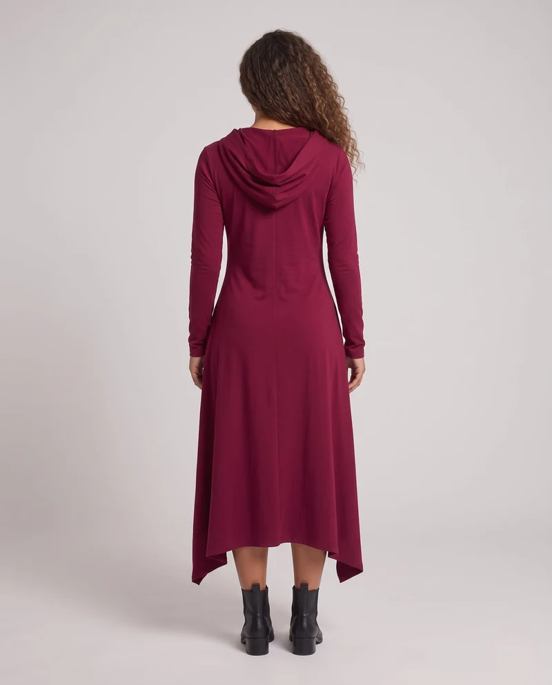 Damen Kapuzenkleid mit asymmetrischem Schnitt und eleganter Passform Nord Taschen