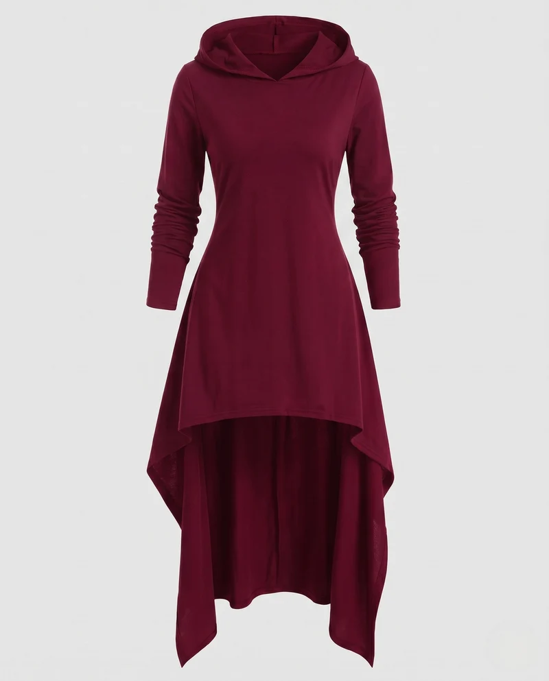 Damen Kapuzenkleid mit asymmetrischem Schnitt und eleganter Passform Nord Taschen