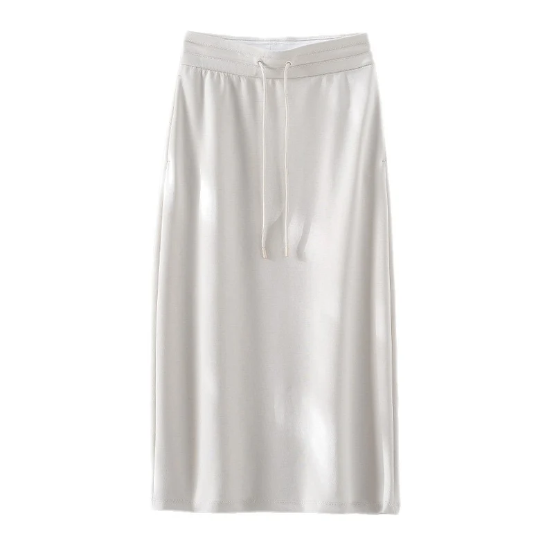Damen Midirock aus weichem Jersey mit elastischem Bund und Kordelzug Nord Taschen