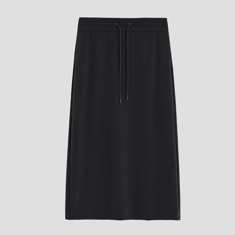 Damen Midirock aus weichem Jersey mit elastischem Bund und Kordelzug Nord Taschen