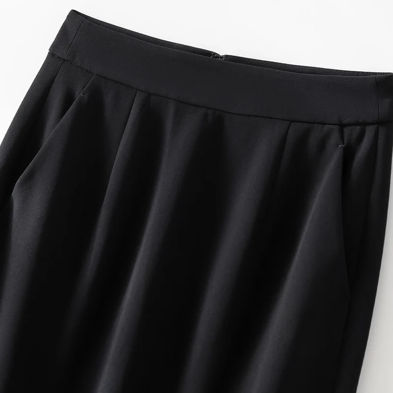 Damen Midirock aus Satin mit Spitzenbesatz und Seitentaschen Nord Taschen