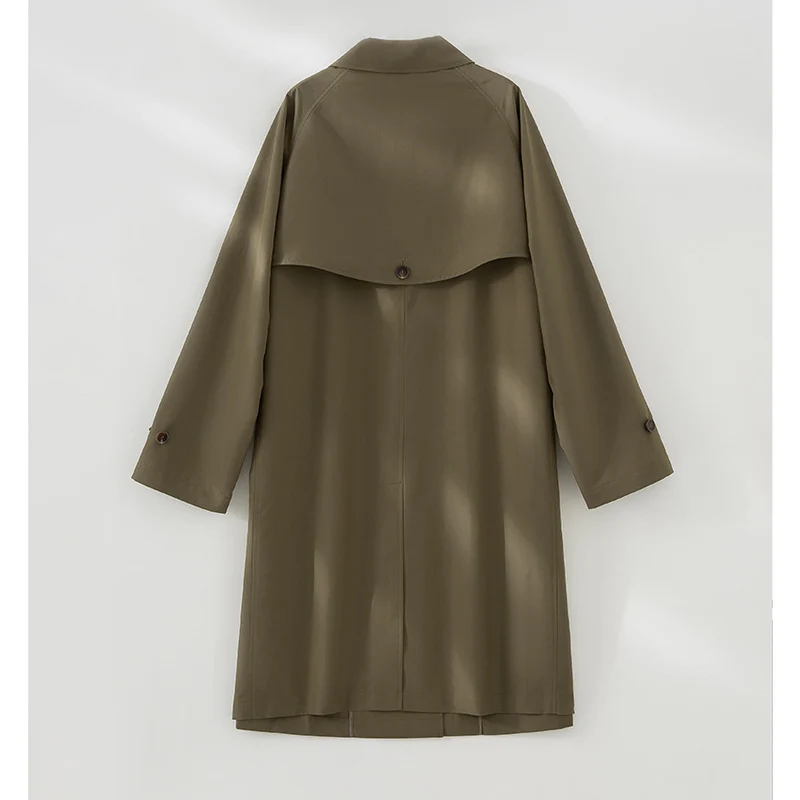 Damen Mid-Length Trenchcoat mit verdeckter Druckknopfblende und verstellbaren Manschetten Nord Taschen