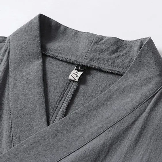 Damen locker fallende Kimono-Jacke mit Bindegürtel Nord Taschen