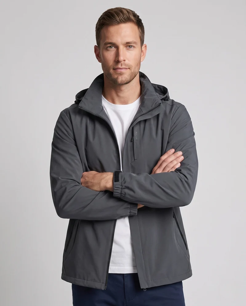 Herren Wind- und Wasserabweisende Softshelljacke mit abnehmbarer Kapuze und verdecktem Reißverschluss Nord Taschen