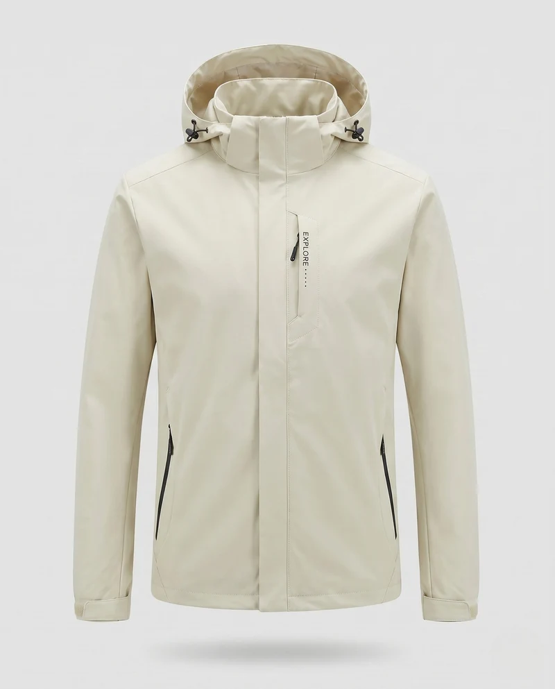 Herren Wind- und Wasserabweisende Softshelljacke mit abnehmbarer Kapuze und verdecktem Reißverschluss Nord Taschen