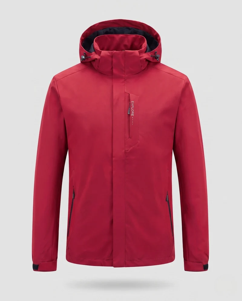 Herren Wind- und Wasserabweisende Softshelljacke mit abnehmbarer Kapuze und verdecktem Reißverschluss Nord Taschen