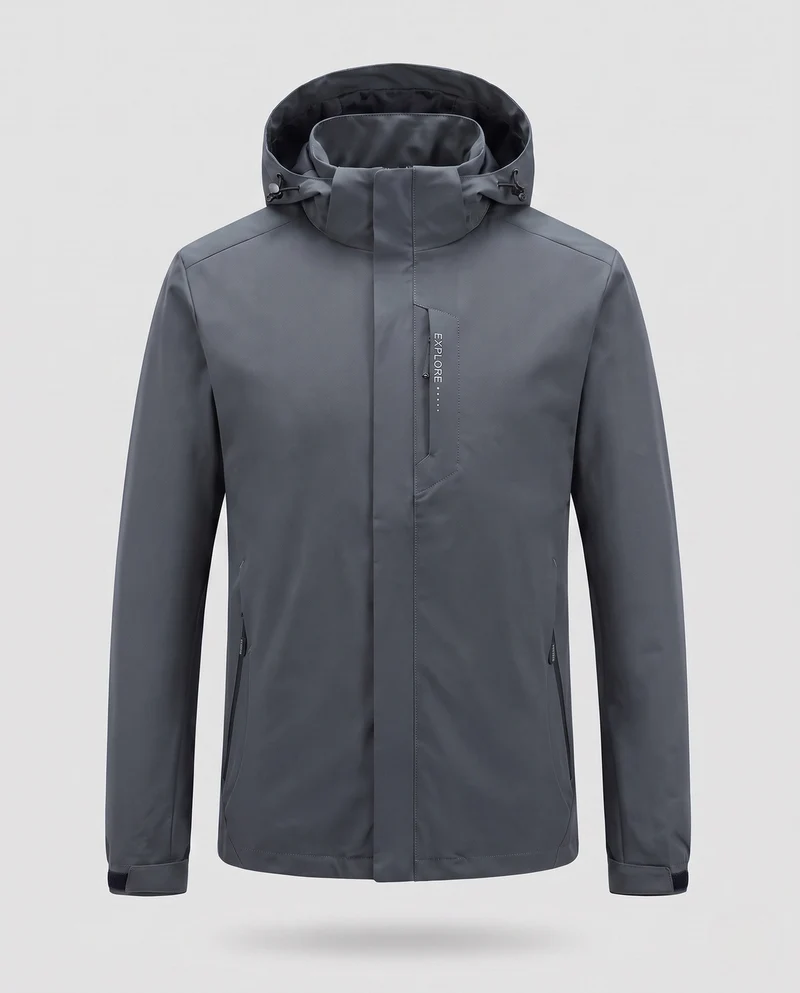 Herren Wind- und Wasserabweisende Softshelljacke mit abnehmbarer Kapuze und verdecktem Reißverschluss Nord Taschen