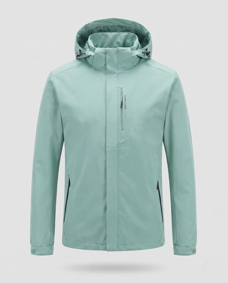 Herren Wind- und Wasserabweisende Softshelljacke mit abnehmbarer Kapuze und verdecktem Reißverschluss Nord Taschen