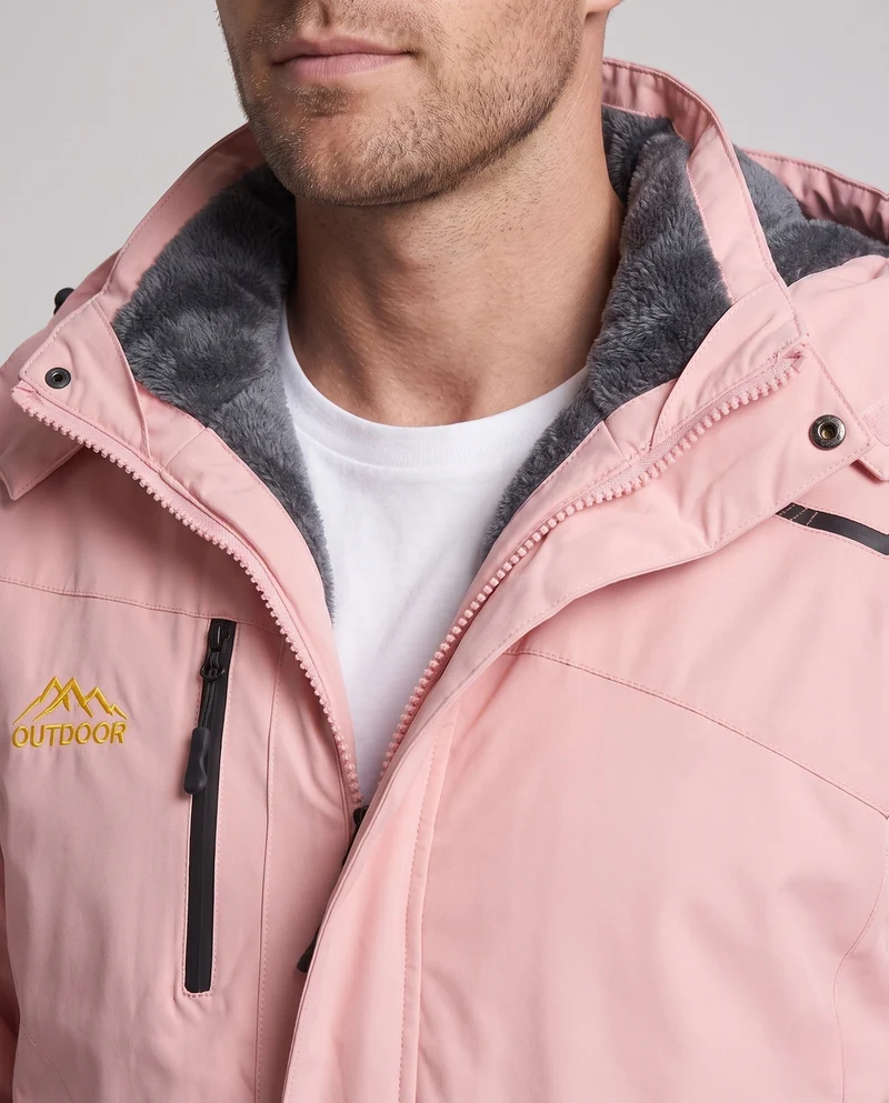 Herren-Winterparka mit dickem Fleece-Innenfutter, abnehmbarer Kapuze und winddichter, wasserabweisender Softshell-Schicht Nord Taschen