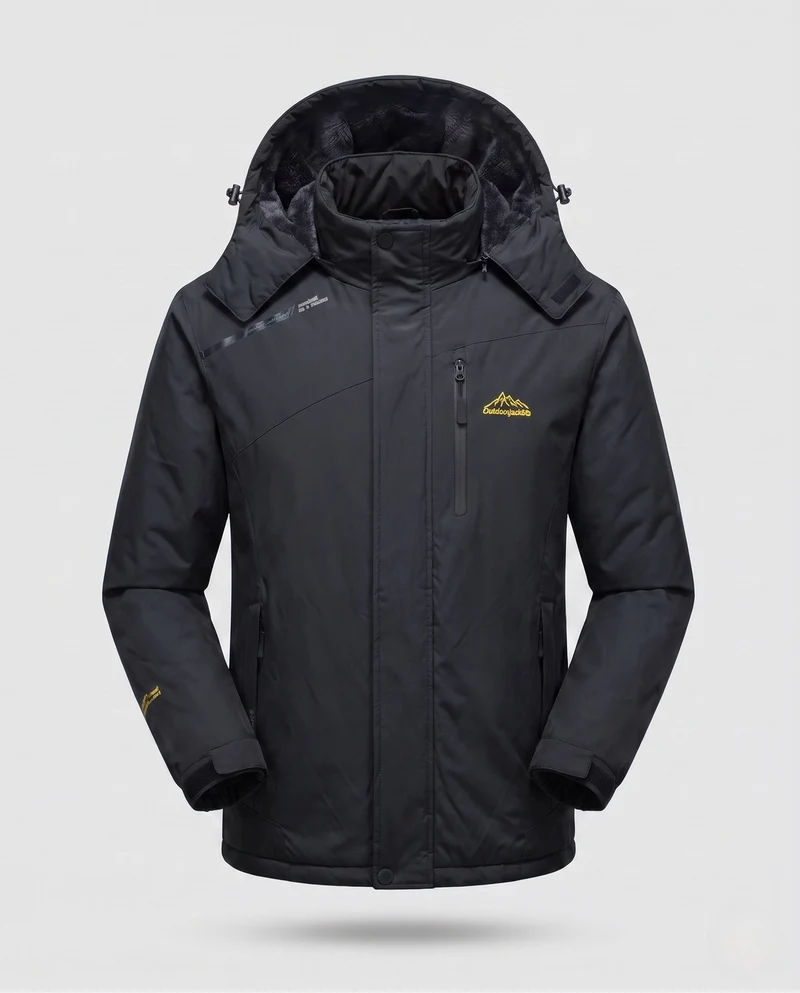 Herren-Winterparka mit dickem Fleece-Innenfutter, abnehmbarer Kapuze und winddichter, wasserabweisender Softshell-Schicht Nord Taschen